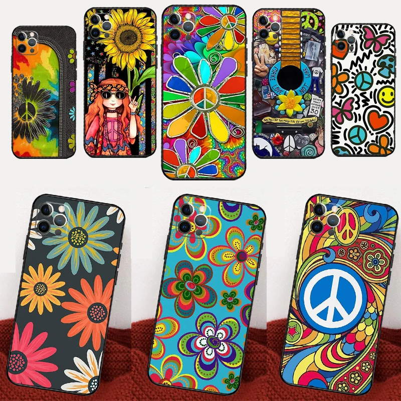 Hippie Daisy Tie-dye Flower Peace Phone Case For Samsung Galaxy S26 Ultra S20 S21 S22 S23 S24 S25 Ultra S10 Plus S25 FE Cover