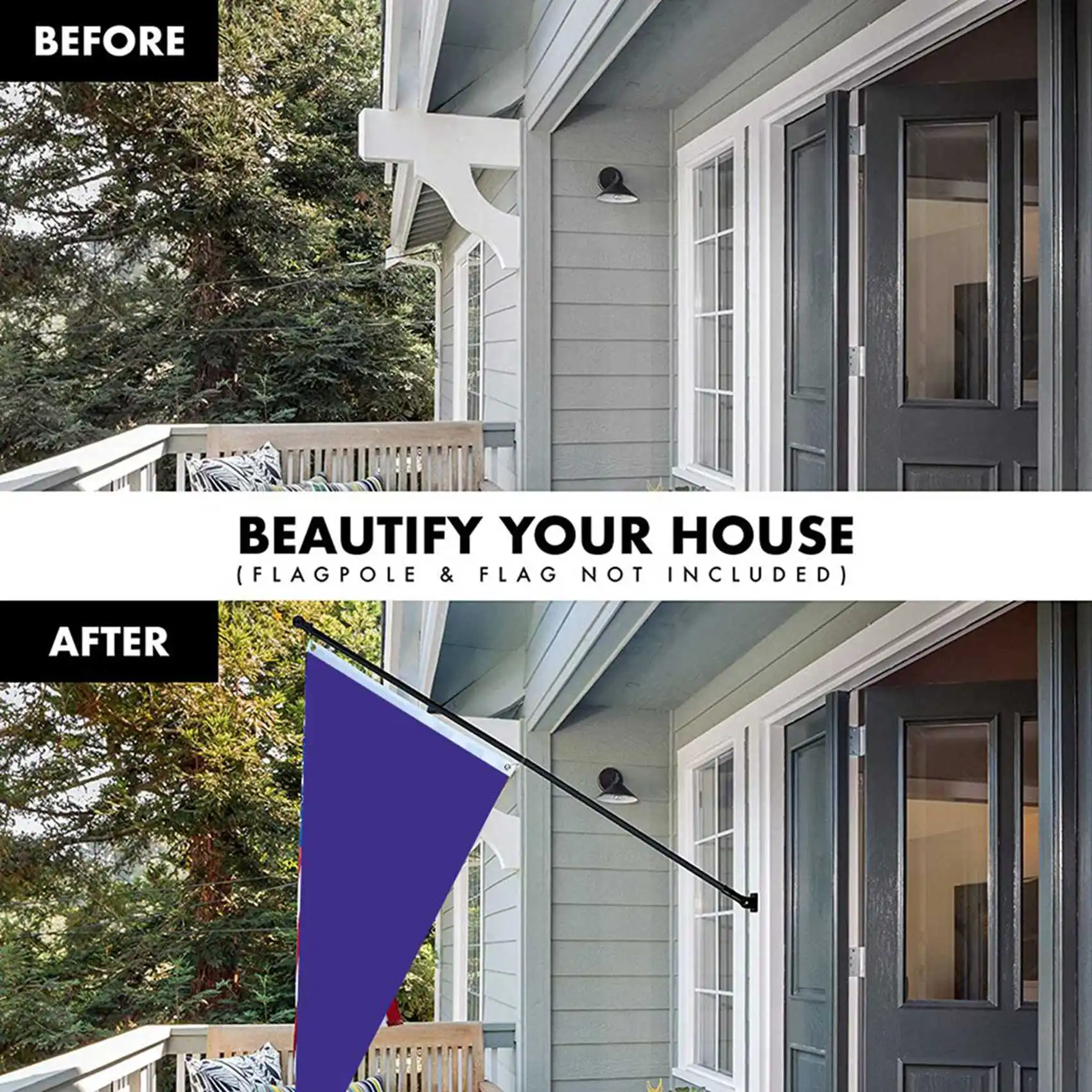 

3X Flag Pole Holder Mounting Bracket Adjustable Flagpole Rod Hitch Bracket Multi-Position Flag Pole Bracket,Black