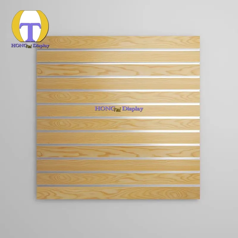 

Custom.HongTai Wholesale Retail MDF Store Display Moisture-Proof Wood Fiber with Melamine Paper Surface Used for Indoor Slatwall