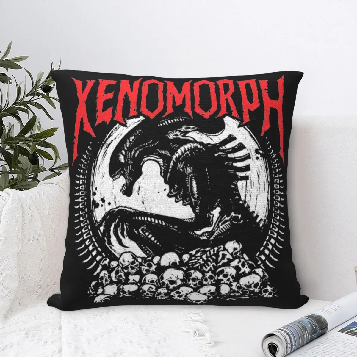 Death Metal Xenomorph Alien Movie federa stampa fodera per cuscino fodera per cuscino decorativo cerniera per la casa 40*40cm