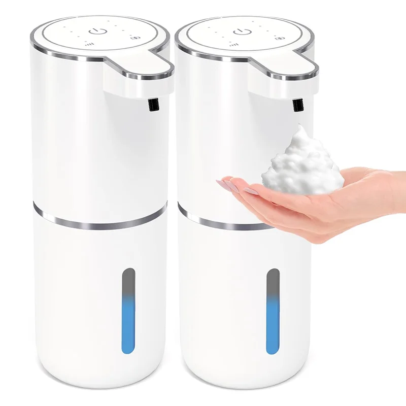

2Pcs Wall Mounted Smart Foam Soap Dispenser, Rechargeable Automatic Foaming Soap Dispenser,Touchless