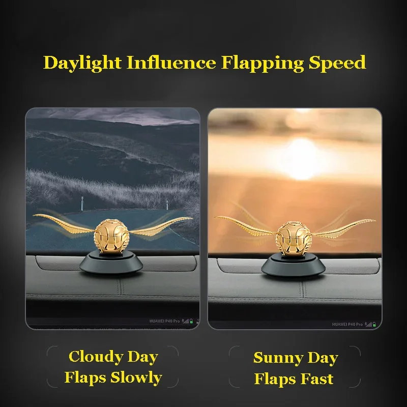 HP Potters Angel Wing Cosplay Gold Color Snitch Ball Car Air Freshener Auto Accessories Collectible Model Toy Figurine Men Gifts