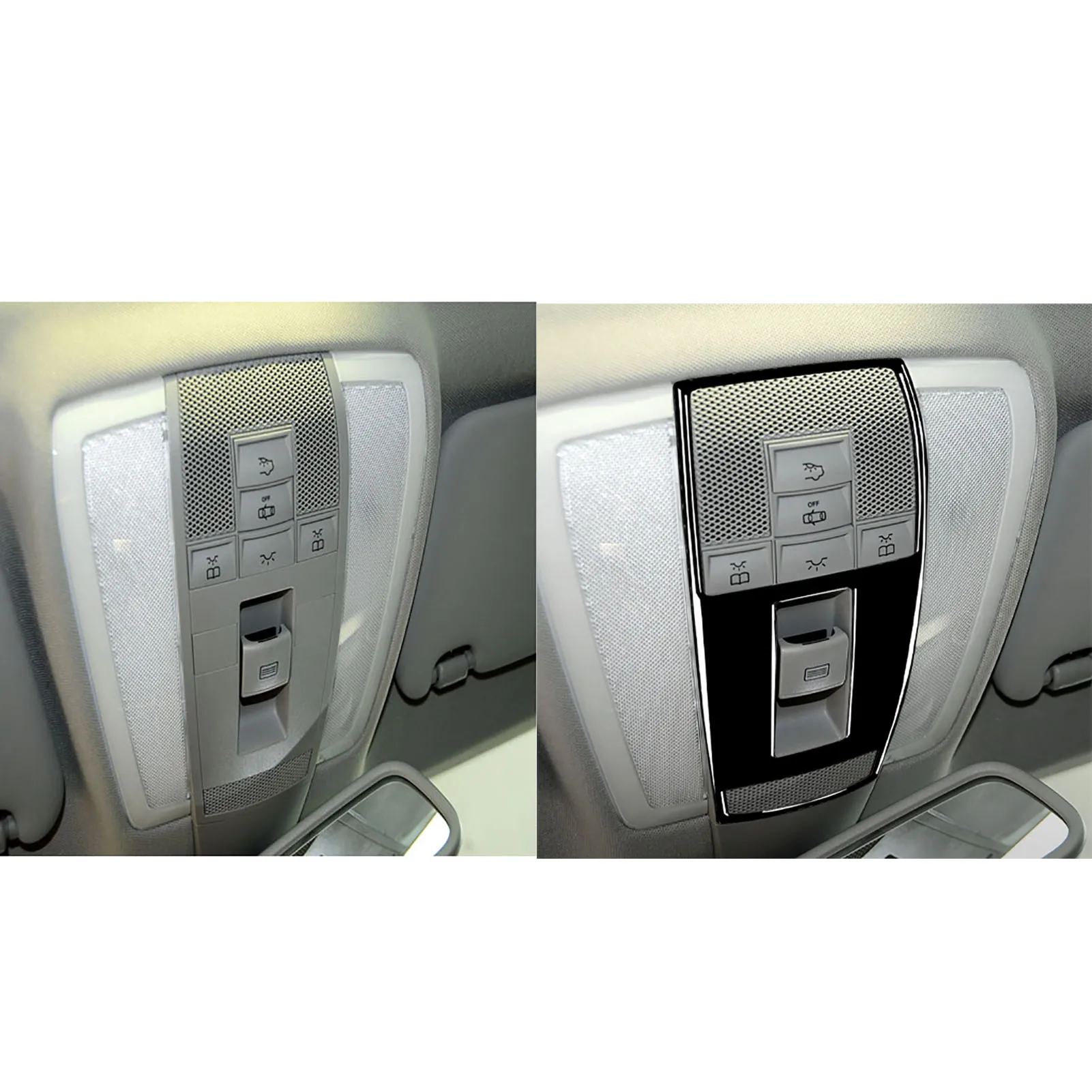 For Mercedes Benz C Class W204 2007-2013 W212 2010-2012 Accessories Car Interior Reading Light  Panel Trim Sticker Black Plastic view 3