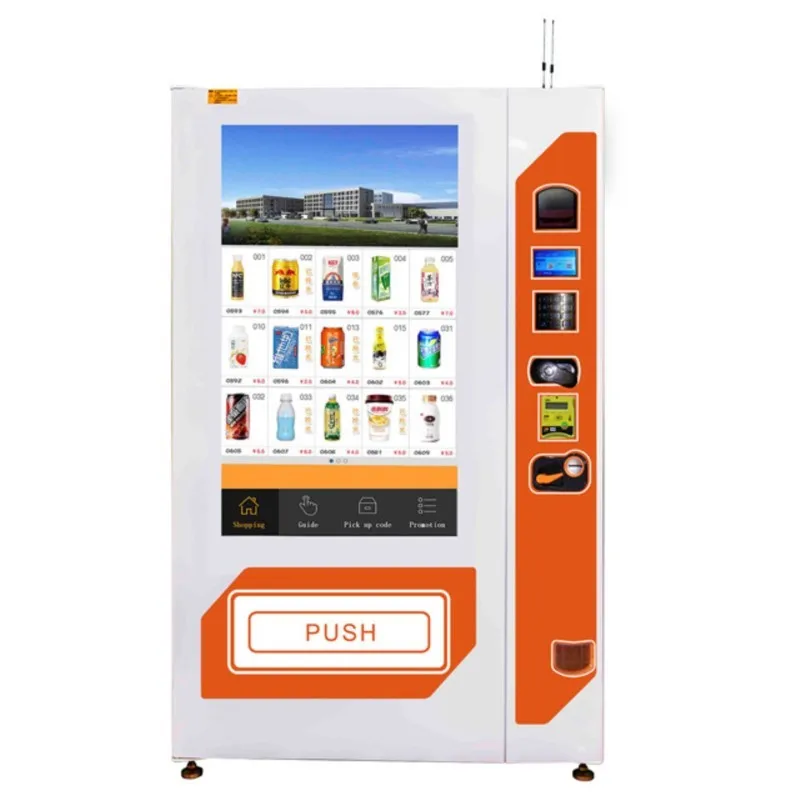 Digital Touch Screen Drinks And Snacks Vending Machine With Refrigeration Automat Vending Machine 49inch