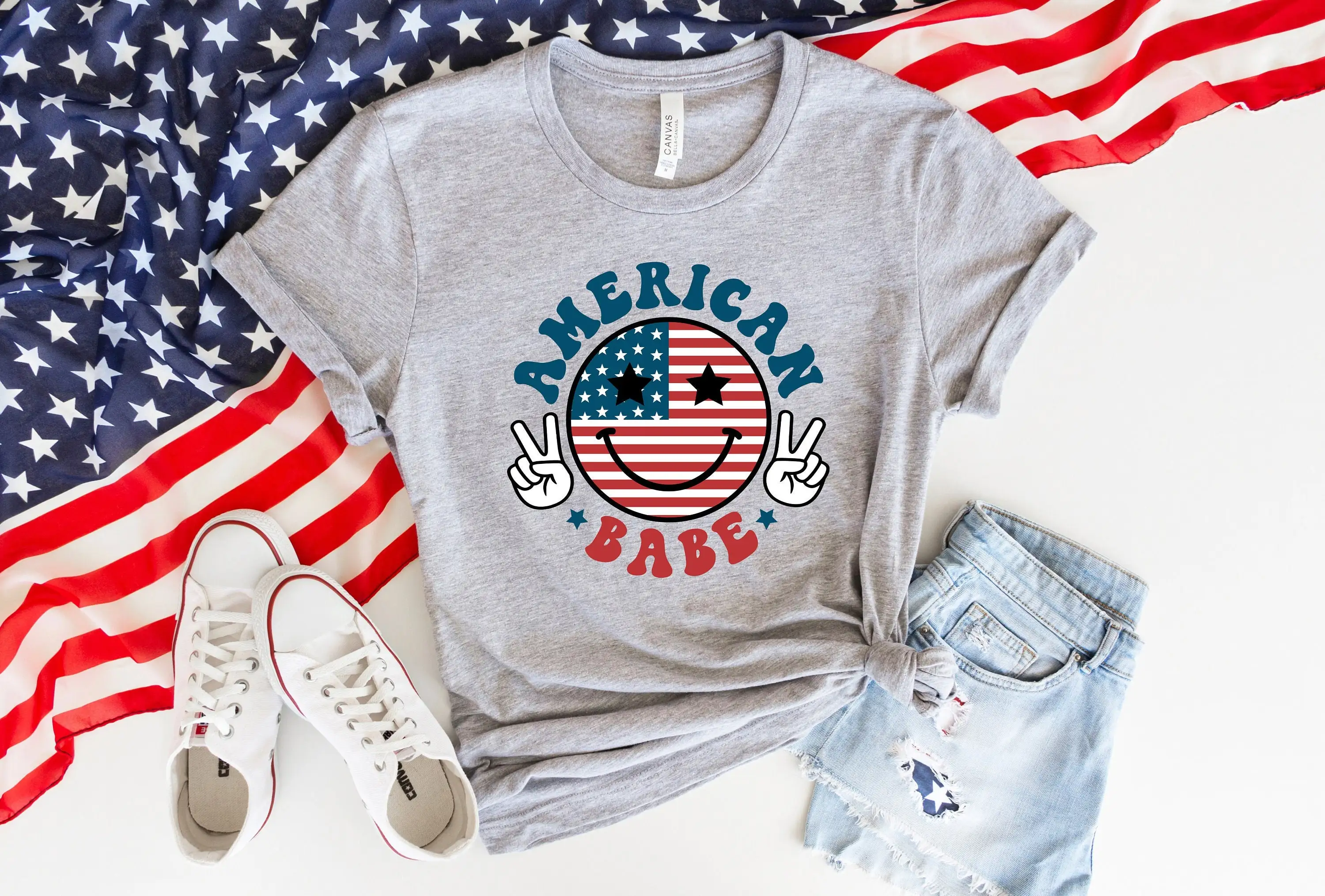 American Babe T Shirt Fourth Of July 4Th Patriotic Women'S