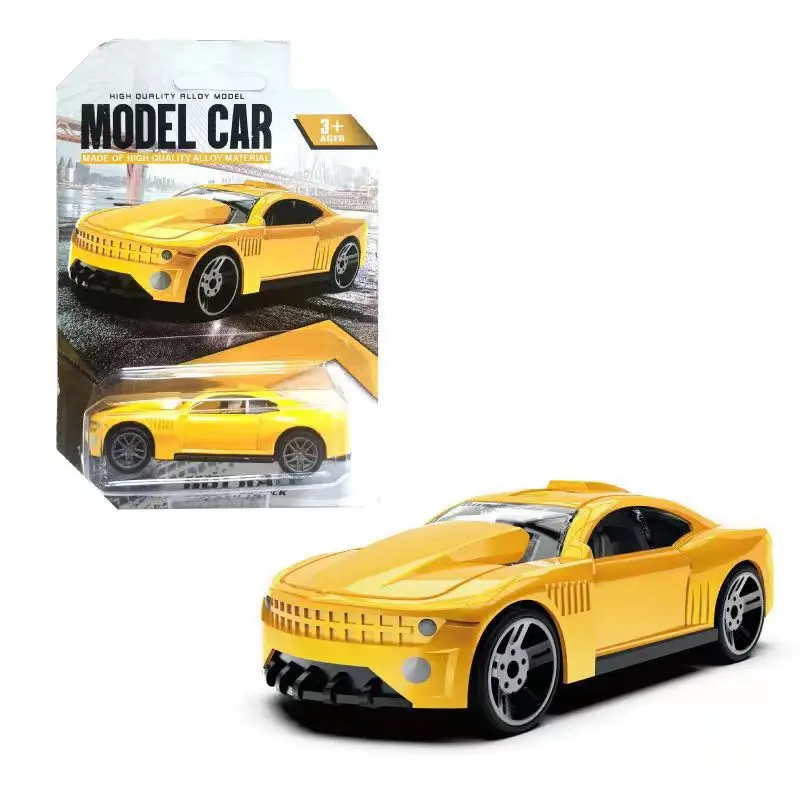 Logam Die-cast mainan anak laki-laki hadiah paduan HOT WHEE mobil Model 1:64 inersia paduan mobil olahraga balap mobil logam Model mobil mainan