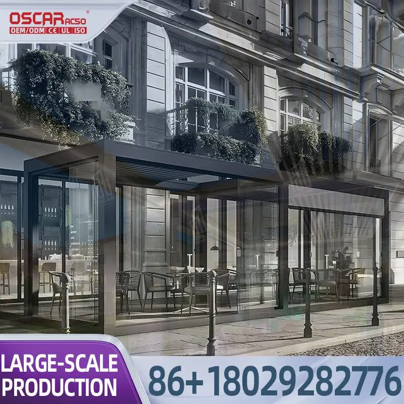 

Electric Motorized Outdoor Aluminum Louvre Roof for Summer Balcony Patio Garden Decor pergola