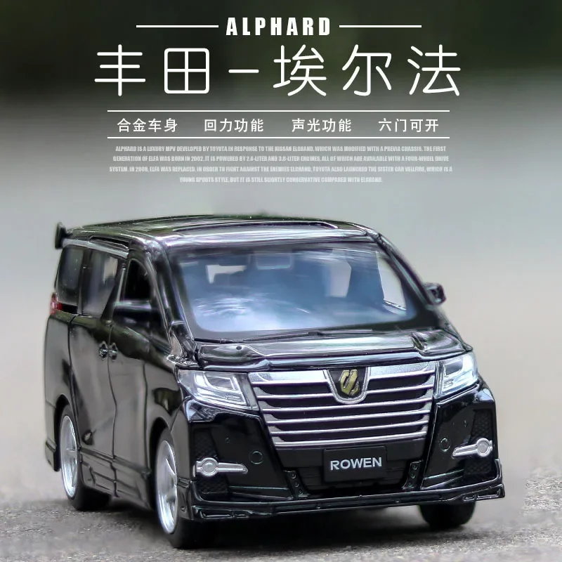 1:32 Toyota Alphardรุ่นรถหรูหราธุรกิจโลหะยานพาหนะดึงกลับโลหะผสมDiecastรถของเล่นสําหรับเด็กของขวัญคอลเลกชันA156Fa