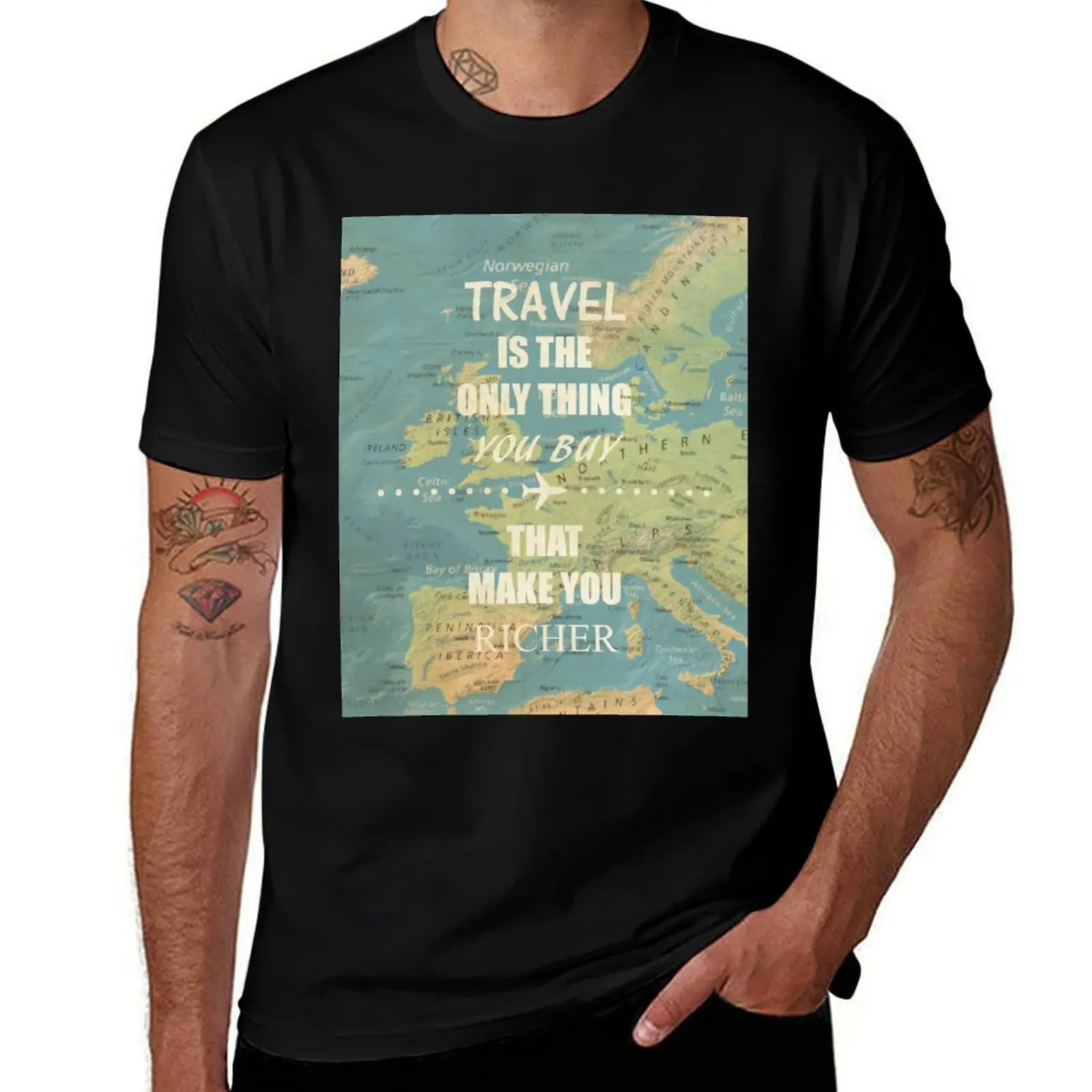 Travel is the only thing you buy that make you richer T-Shirt Trendy Casual Short Sleeve Shirt T-Shirt