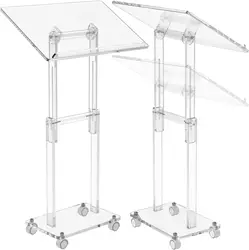 Ultra Clear Acrylic Pulpit Podium Stand | Modern Portable Pulpits for Churches Pastors Modern Classroom Lecterns  Music Wedding