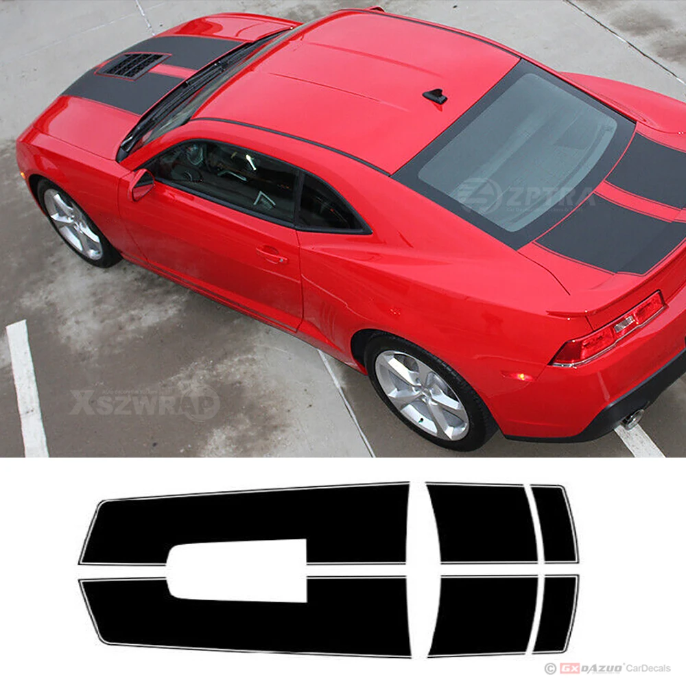 2015 For Chevy Camaro SS77 S-SPORT Factory Style Racing Rally Stripes Spoiler Graphics Vinyl Trunk Optional Spoiler Sticker