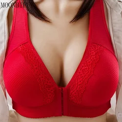 Front Buckle Bra for Women Sexy Lace Shockproof Gym Shirt Sports Yoga Bra Top Large Size Push Up Brassiere Female Sportswear