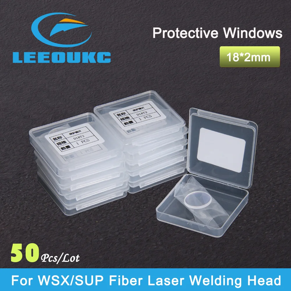 50Pcs/Lot Laser Protective Windows 18X2mm Series Quartz Fused Silica for WSX SUP  Fiber Laser Heads