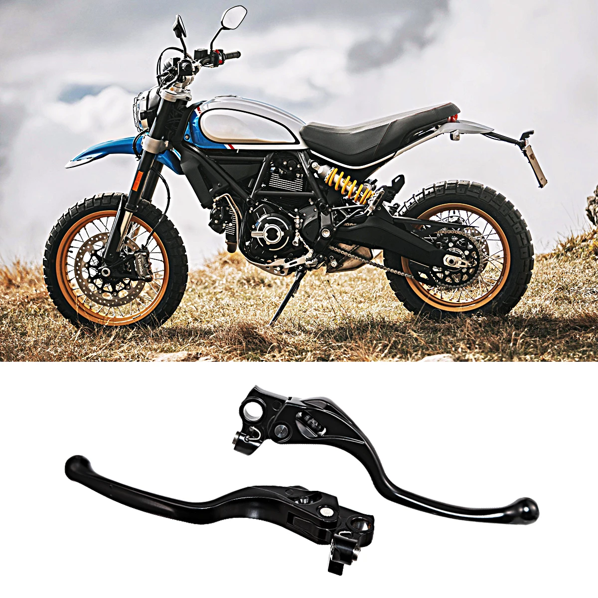 Motocykl czarny przedni hamulec sprzęgło dźwignie do Ducati Scrambler 800 1100 przez hydraulikę