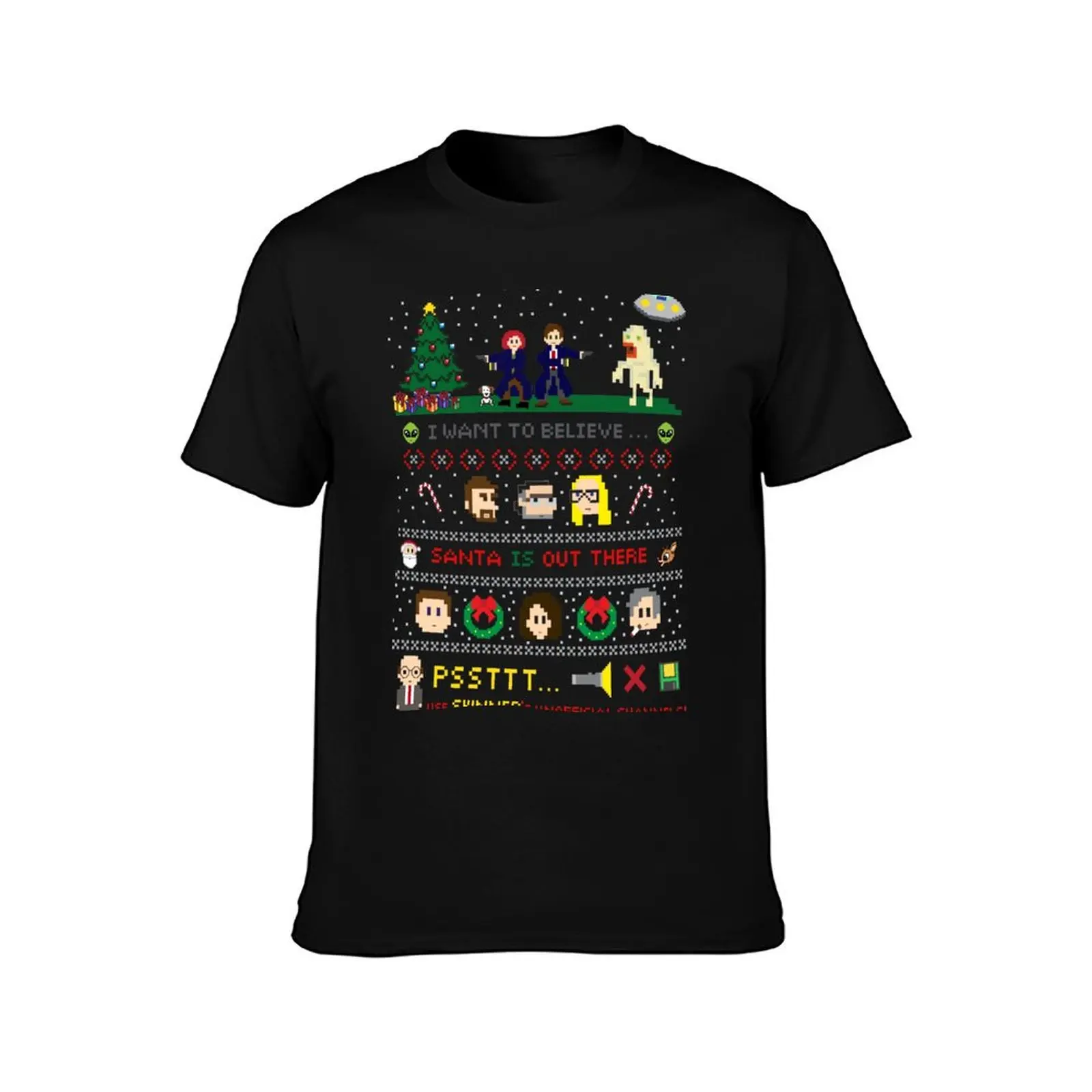 The X-Files Christmas - Santa is Out There T-Shirt Casual Daily Wear Short Sleeve Top T-Shirt