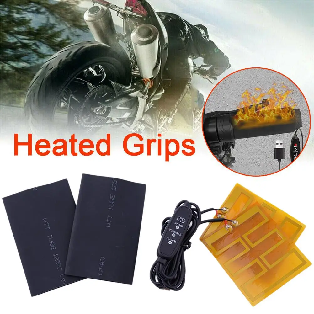 Manopla aquecida para guidão de motocicleta, ajustável, inverno, capa aquecida, antiderrapante, calor usb t7i1