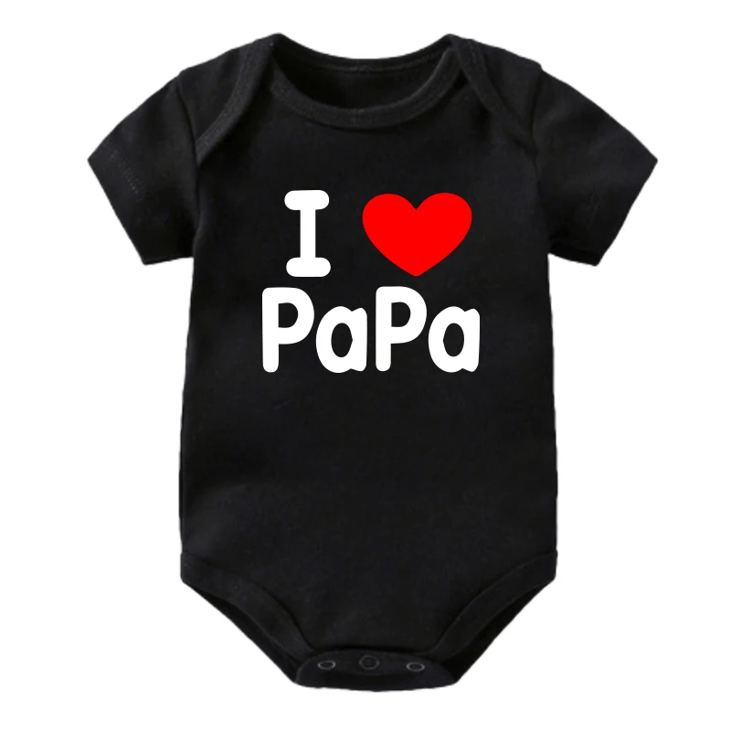 Newborn Baby Clothes 100%Cotton Letter Print I Love Mama Papa Toddler Funny Jumpsuit Infant Clothing Bodysuits Romper 0-24M