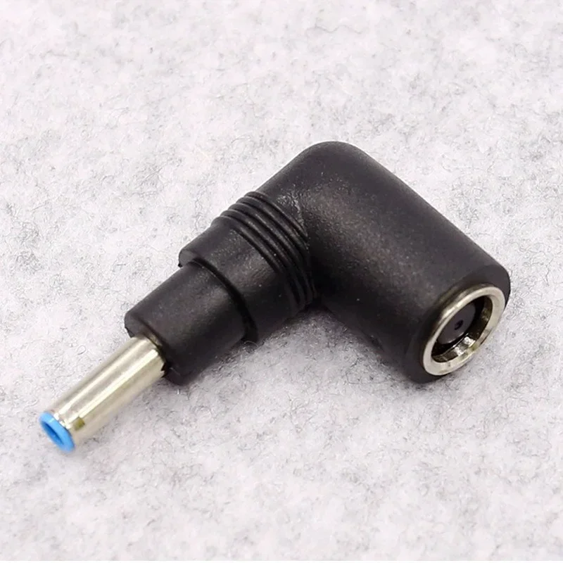 Conector de ângulo direito para HP e Dell, DC Power Charger, Blue Tips, Copper Core, Adaptador Laptop, 7.4*5.0mm, 4.5*3.0mm