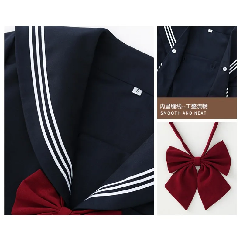 Japanese School Uniform Girls Fashion Versatile College Style Fresh Sweet Jk Suit Basic Sailor Suit Female Long-sleeved Suit New