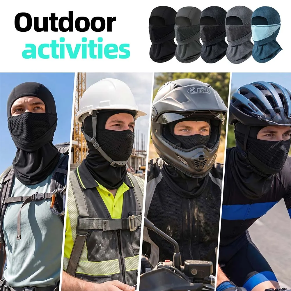 Summer Breathable Balaclava Hat UV Protection Full Face Mask Helmet Liner Quick Dry Cycling Running Hiking Fishing Outdoor Sport