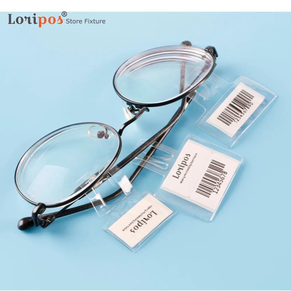 500pcs Glasses Price Tag Pvc Envelope Sign Holder Ticket Sleeves Plastic Price Card Label Nameplate Pockets