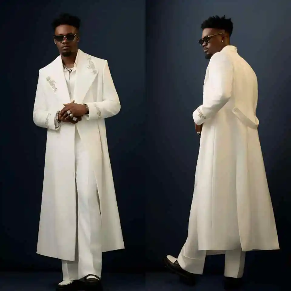 Fashion Men Overcoat 1 Piece Single Breasted Shawl Lapel Applique Crystal Formal Business Banquet Customized Chaqueta Hombre