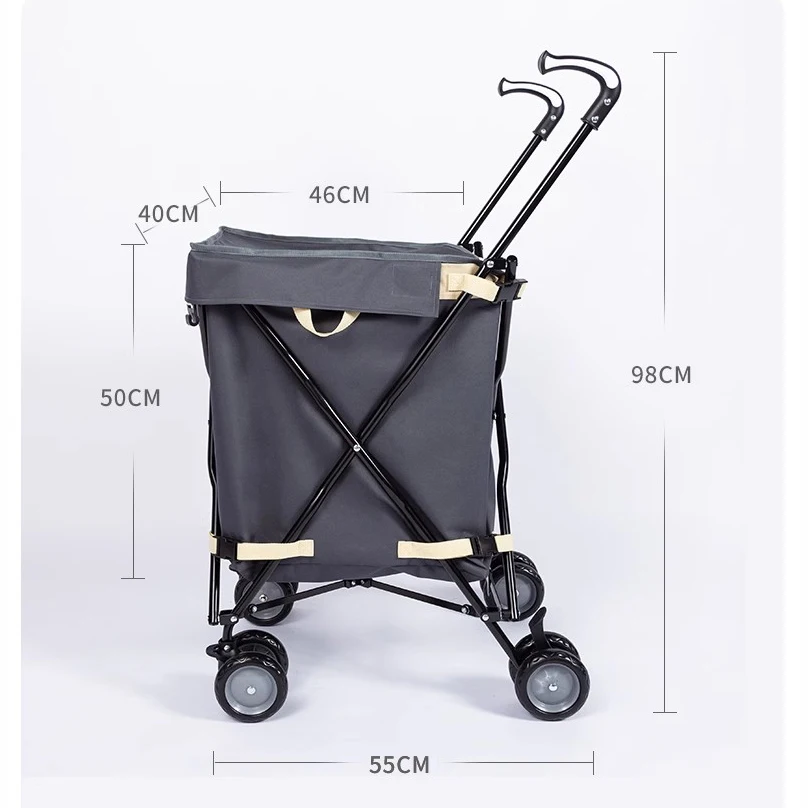 Carrito camping plegable con ruedas 360° resistente - imagen 5