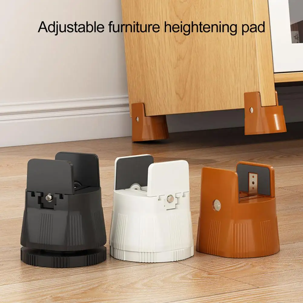 Adjustable Table Leg Pads 4pcs Adjustable Furniture Risers with Non-slip Pads Heavy Duty Bed Frame Table Leg Elevators Felt
