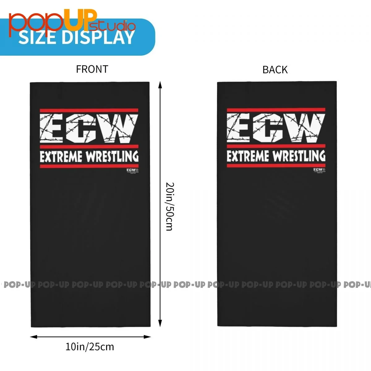 Ecw syal masker wajah, syal Bandana Gaiter leher Gulat Hardcore