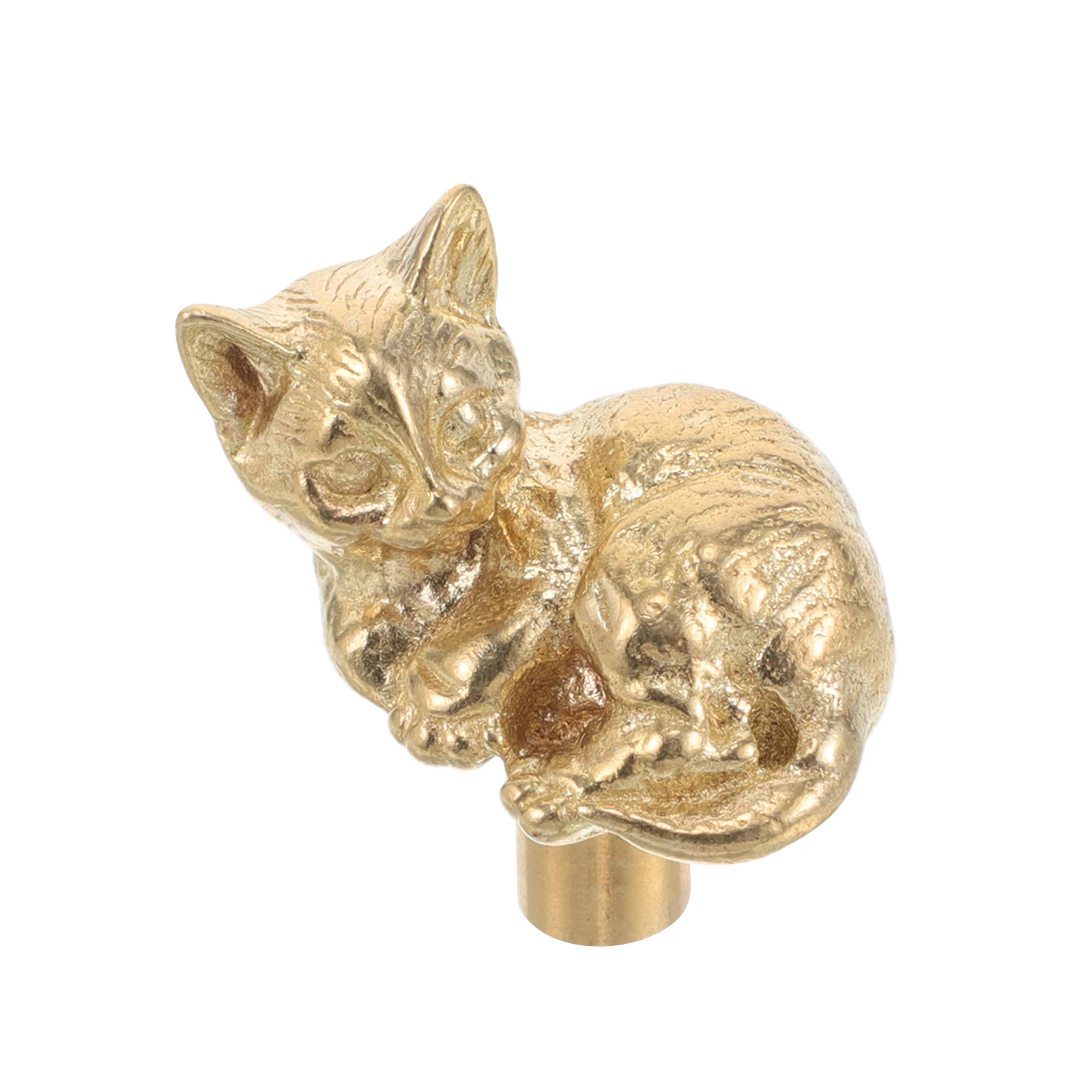 

Cat Shaped Brass Door Handle Decorative Gold Cabinet Knobs Vintage Style Hardware Drawer Pulls Solid Brass Unique Design For