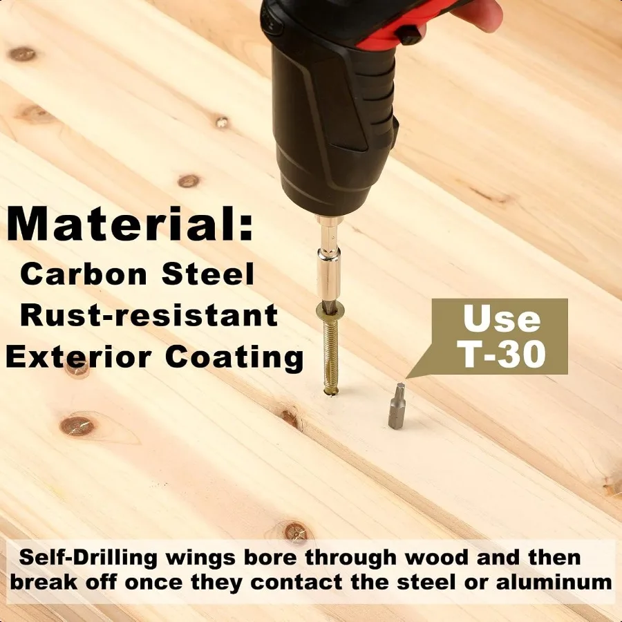 5 Lbs 184 Pcs 14 x 23 4 Self Tapping Trailer Deck Screws Wood to Metal Reamer Screw Self Drilling with Wings Star Head for Trai