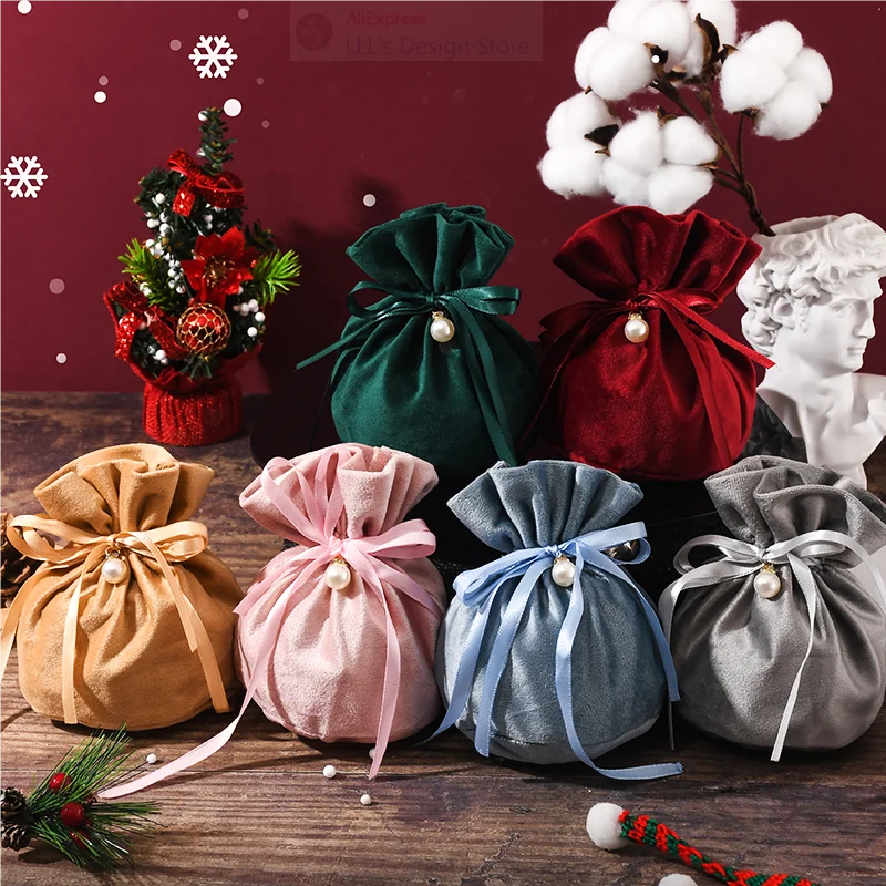 5/10/50 قطعة مخصص الحقيبة المخملية أكياس هدايا الحفلات الزفاف لصالح أكياس لضيف استحمام الطفل لصالح حقيبة المخملية هدية التفاف كيس الحلوى #2