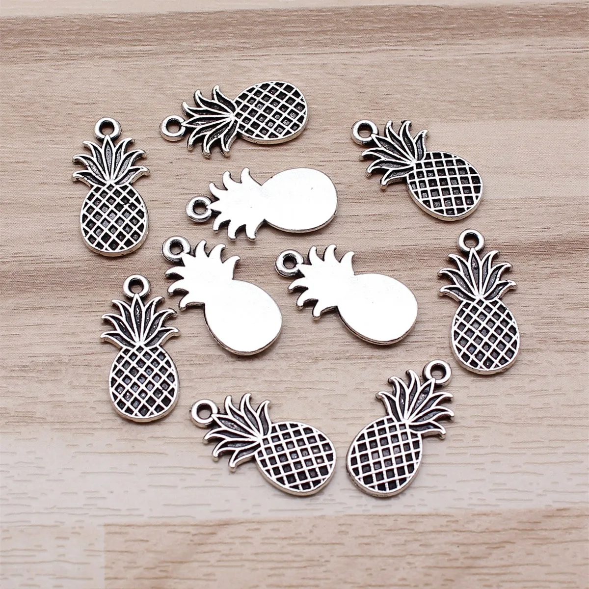 IFOCUS 10pcs/Lot Pineapple Charms For DIY Jewelry Making Zinc Alloy 9x17mm/0.35x0.67inch