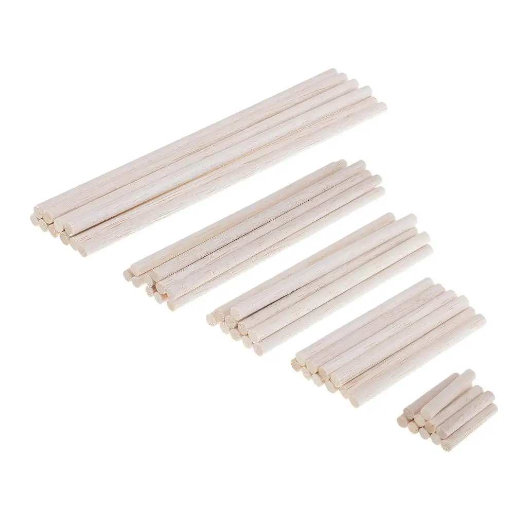 Bâtons ronds en bois de balsa, 10 pièces