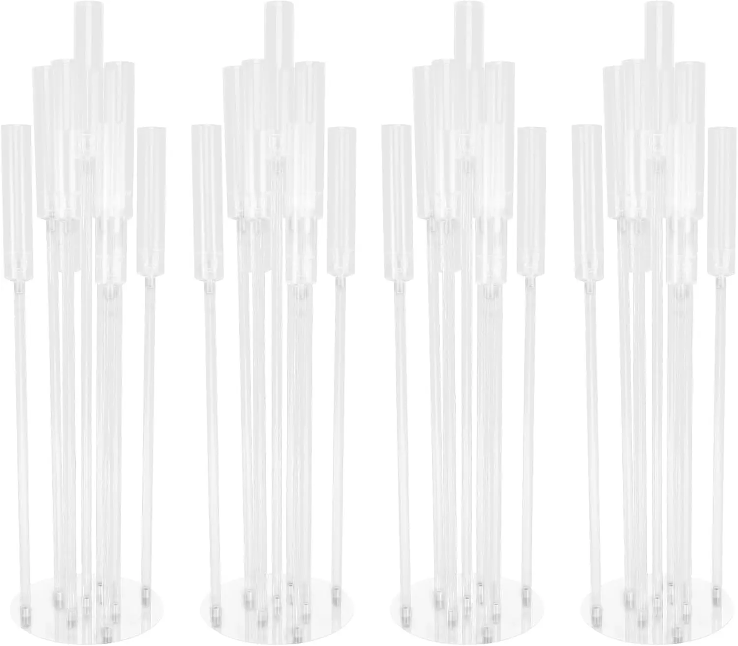 Acrylic Arm Candle Holder Nine Light LED Floor Wedding Centerpiece Stand