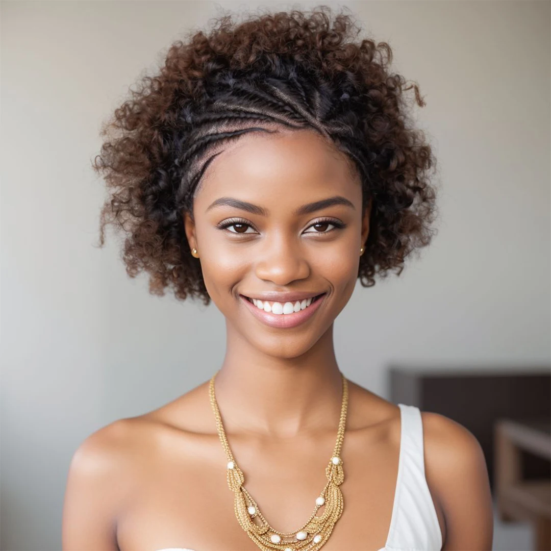 

Натуральный парик с кружевной передней частью 13x4, афро-кудрявый, из бразильских волос Реми, 8 дюймов, кудрявый парик с эффектом кинки, 100% натуральные человеческие волосы, полуплетеные прически для женщин