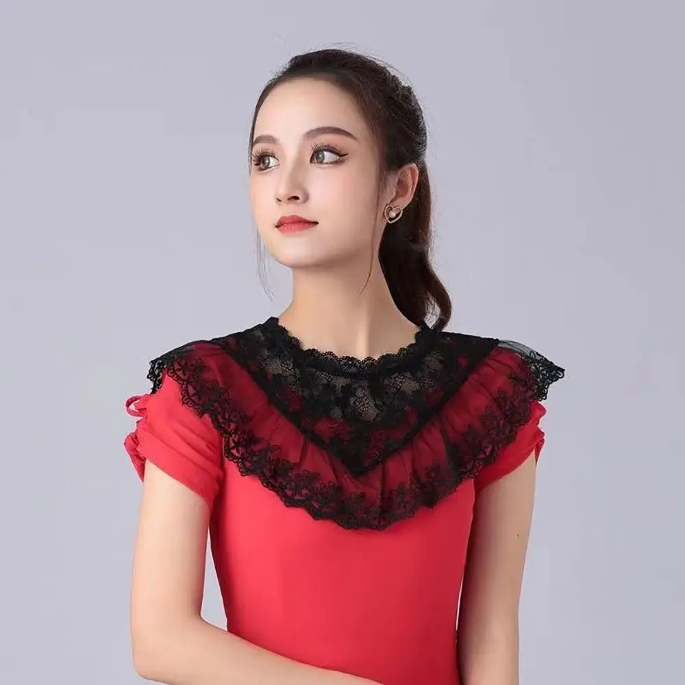 Шейный шарф, кружевной искусственный воротник, черный, белый цвет, съемный накладной воротник «сделай сам», женская накидка для женщин и девочек