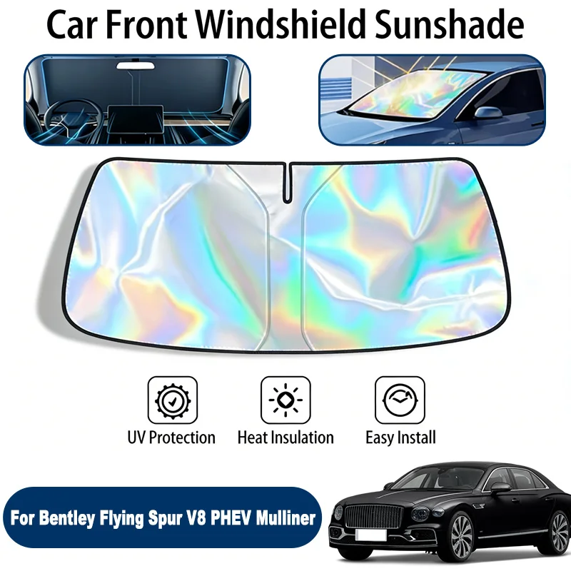 

Windshield Sun Shade For Bentley Flying Spur V8 PHEV Mulliner Foldable UV Reflective Front Window Sun Protection Cover Accessory