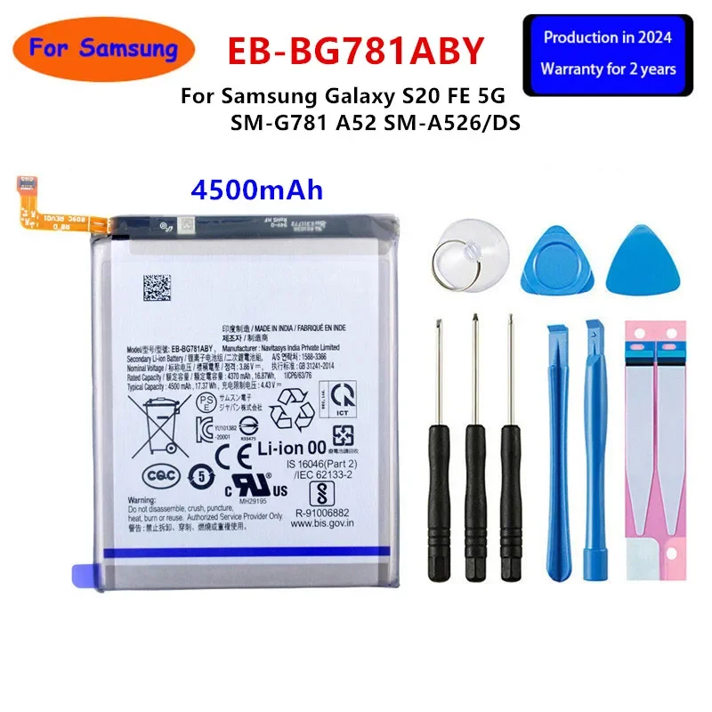 

Brand New EB-BG781ABY 4500mAh Replacement Battery For Samsung Galaxy S20 FE 5G SM-G781 A52 SM-A526/DS Batteries Tools