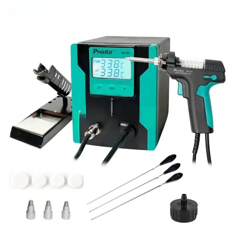 For 110V/220V Pro'sKit SS-331 LCD Electric Desoldering Gun Anti-static High  Suction SS-331H SS-331E Desoldering Pump