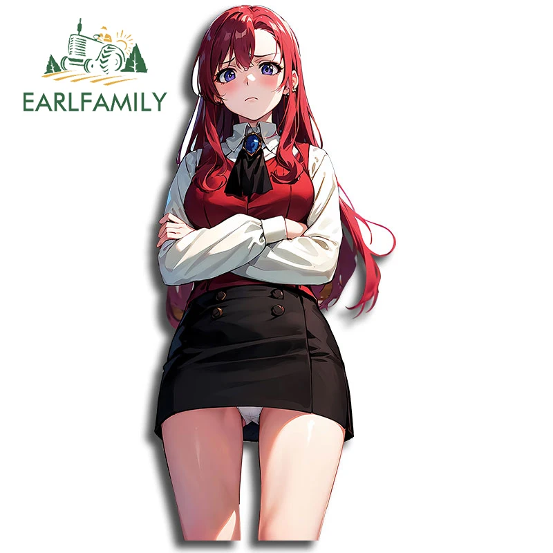 EARLFAMILY 13cm for Kazami Mizuho Onegai Teacher Car Stickers Sexy Tight Fitting Uniform Decal Anime Laptop RV Car Accessories