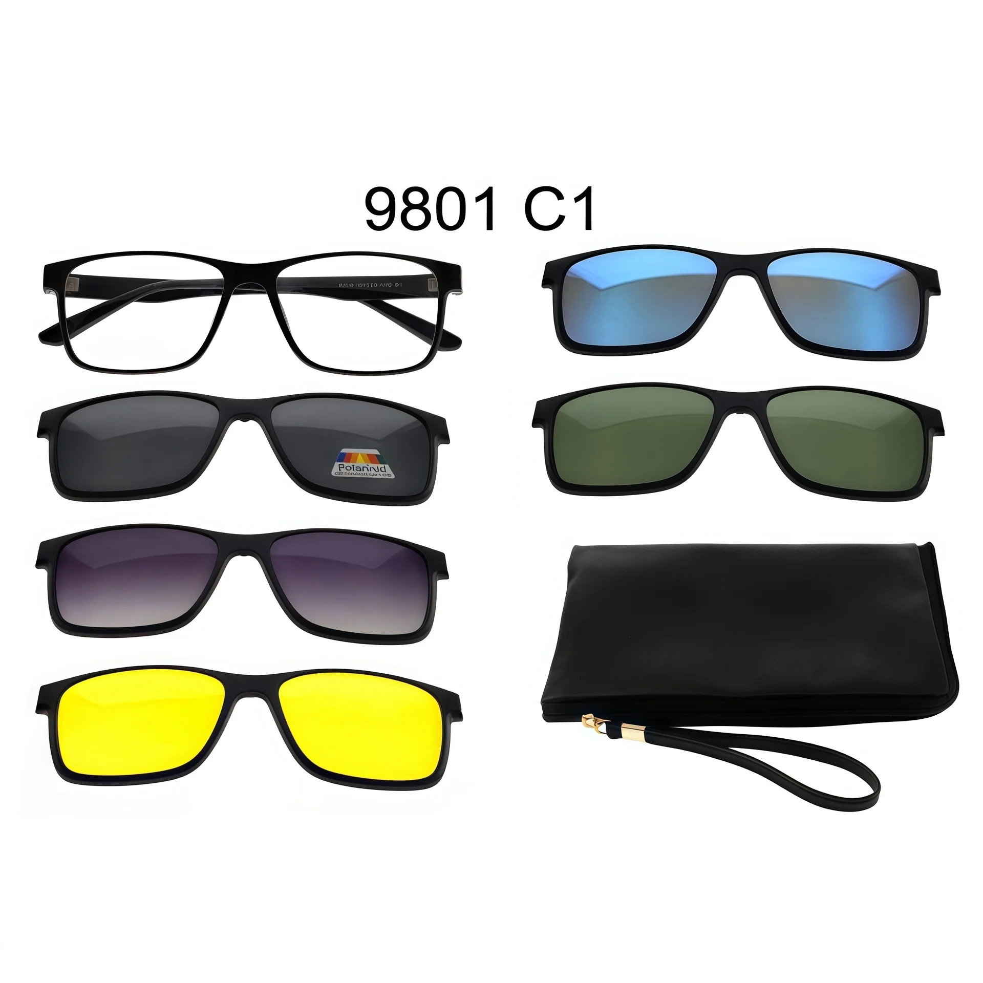 

5 In 1 Custom Men Women Polarized Optical Magnetic Sunglasses Clip Magnet Clip on Sunglasses Polaroid Clip on Sun Glasses Frame