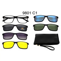 5 In 1 Custom Men Women Polarized Optical Magnetic Sunglasses Clip Magnet Clip on Sunglasses Polaroid Clip on Sun Glasses Frame