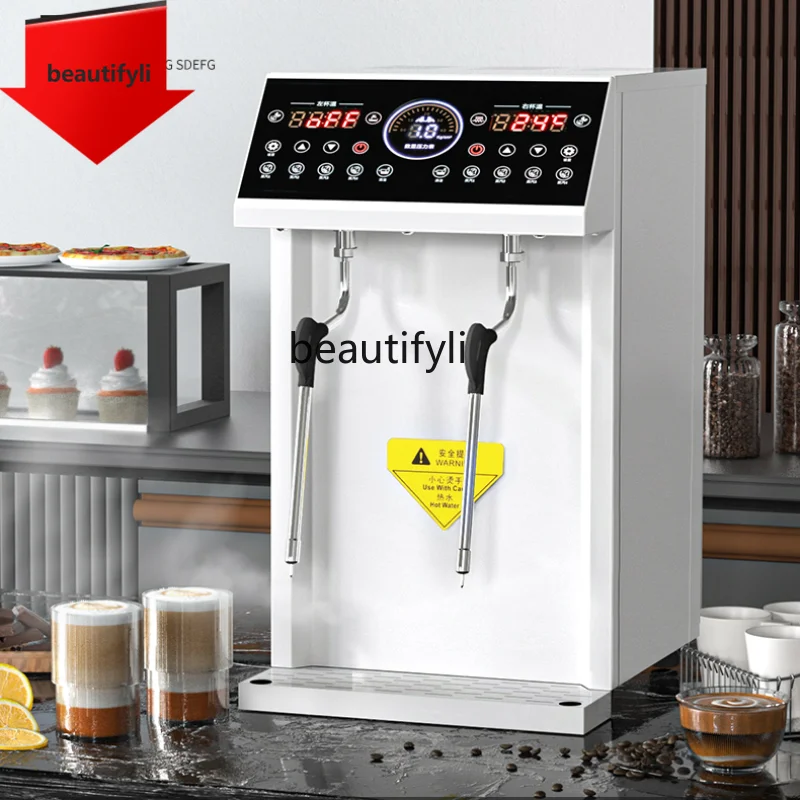 

A61 8 Key Fixed Temperature Steam Engine Commercial Milk Tea Shop Double Head Steam Milk Frother Coffee Shop