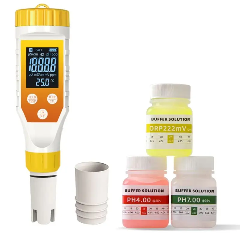 

Тестер качества воды ABWR-PH/EC TDS/H2 Hydrogen/ORP/Salinity 7 в 1, водонепроницаемый по стандарту IP67, для бассейнов, аквакультуры и спа-салонов