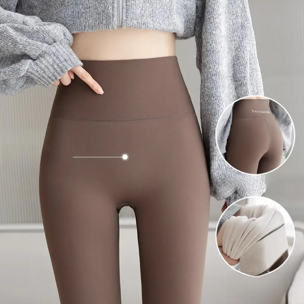 

Women's Thickened Lamb Fleece Winter High Waist Pants Fleece-Lined Warm Cotton Bottoming Yoga Shark Pants