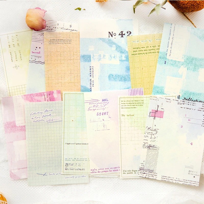 30Pcs Retro Memo Pad Annotation Cloud Paper Universal Minimalist Supplies Notebooks Backing Writing Scrapbook 130*85MM