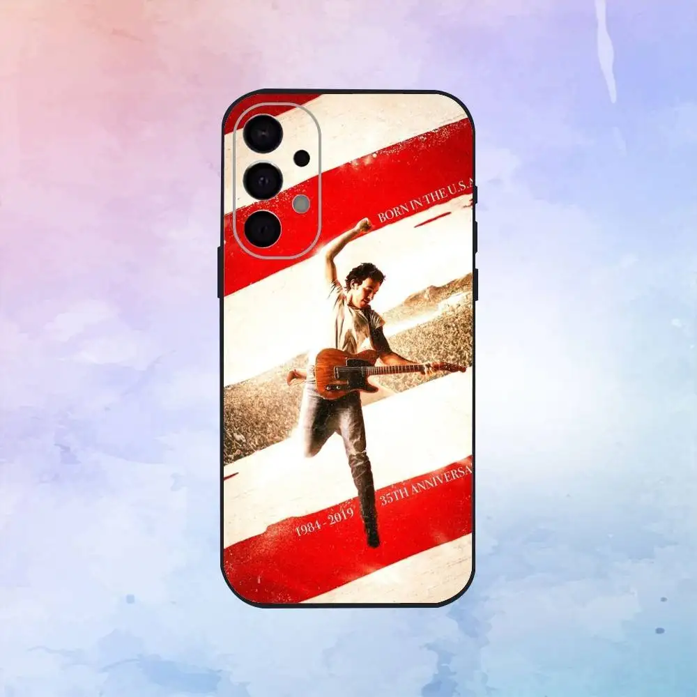 حافظة هاتف بروس سبرينغستين لهاتف سامسونج S25، S24، S21، S22، S23، S30، Ultra، S20، Plus، Fe، Lite، Note، 10,9,5G غطاء أسود