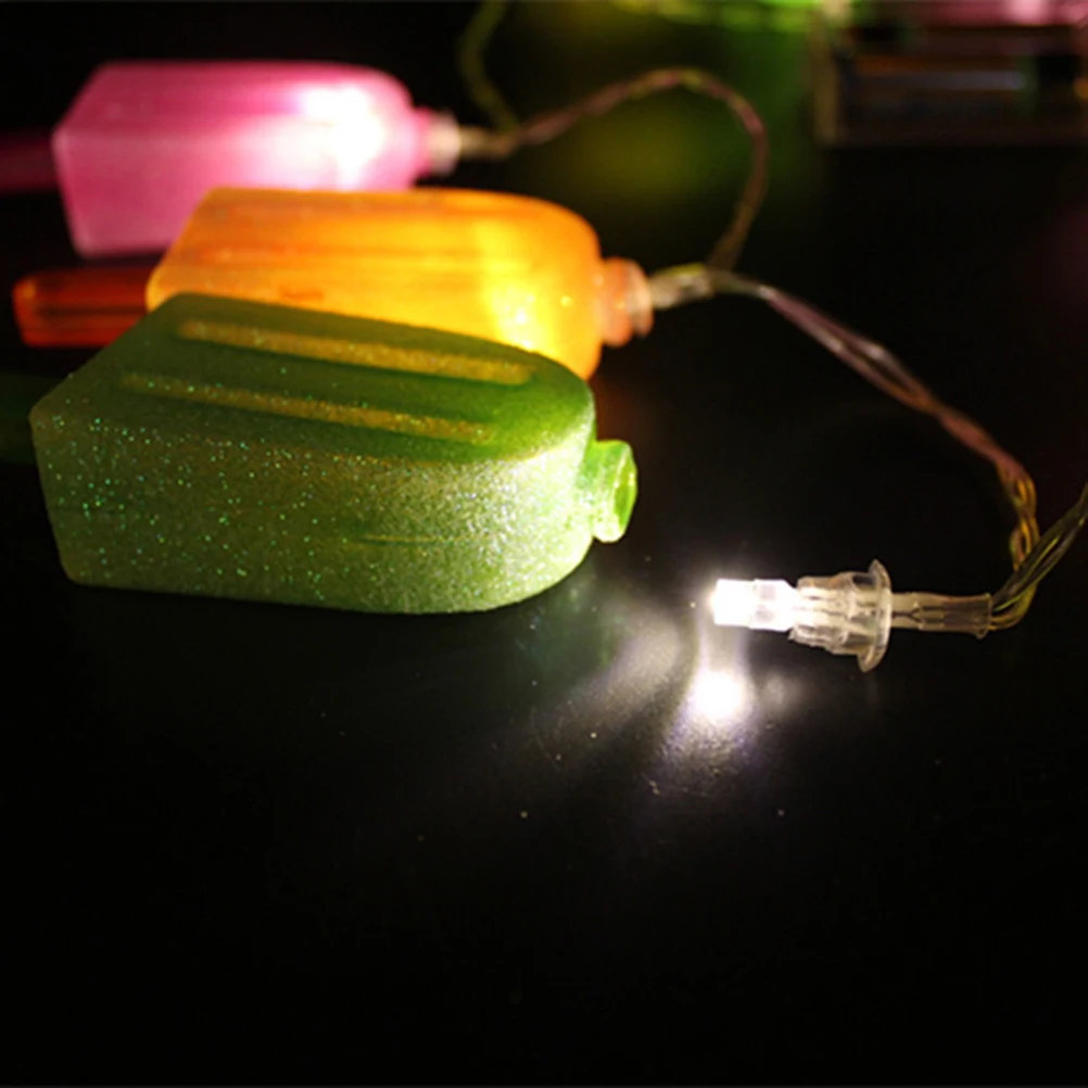 

Colorful Ice Cream Popsicle 10 LED Bulbs String Light Set Opetated BBQ Patio Party Christmas Wedding Decoration Creative