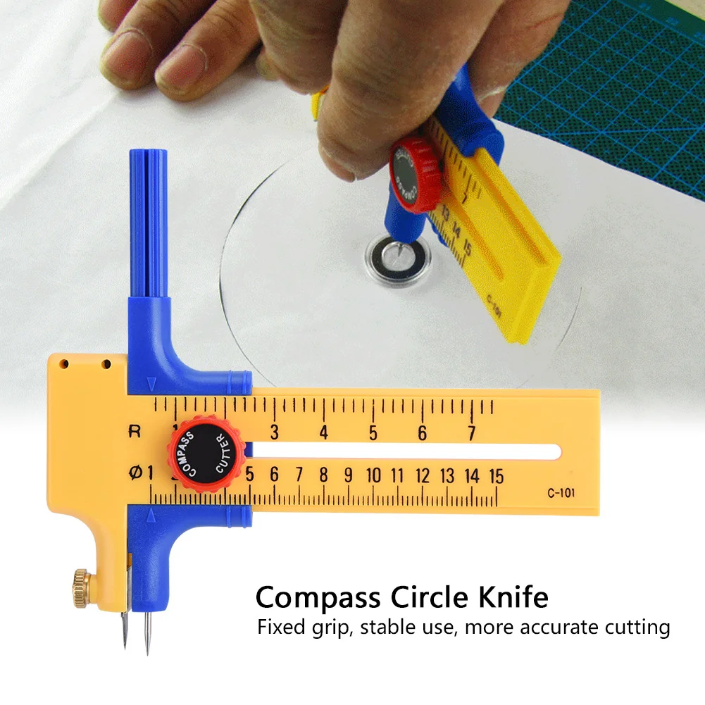 1PC Coupe-cercle réglable, outil de découpe circulaire pour la confection de créations en tissu, outil d'artisanat DIY pour scrapbooking, coupe-papier circulaire
